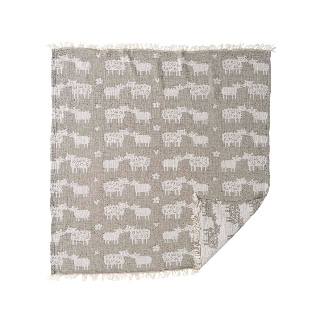 KLIPPAN 羊模様 毛布 90x130cm Bää – Klippan Yllefabrik