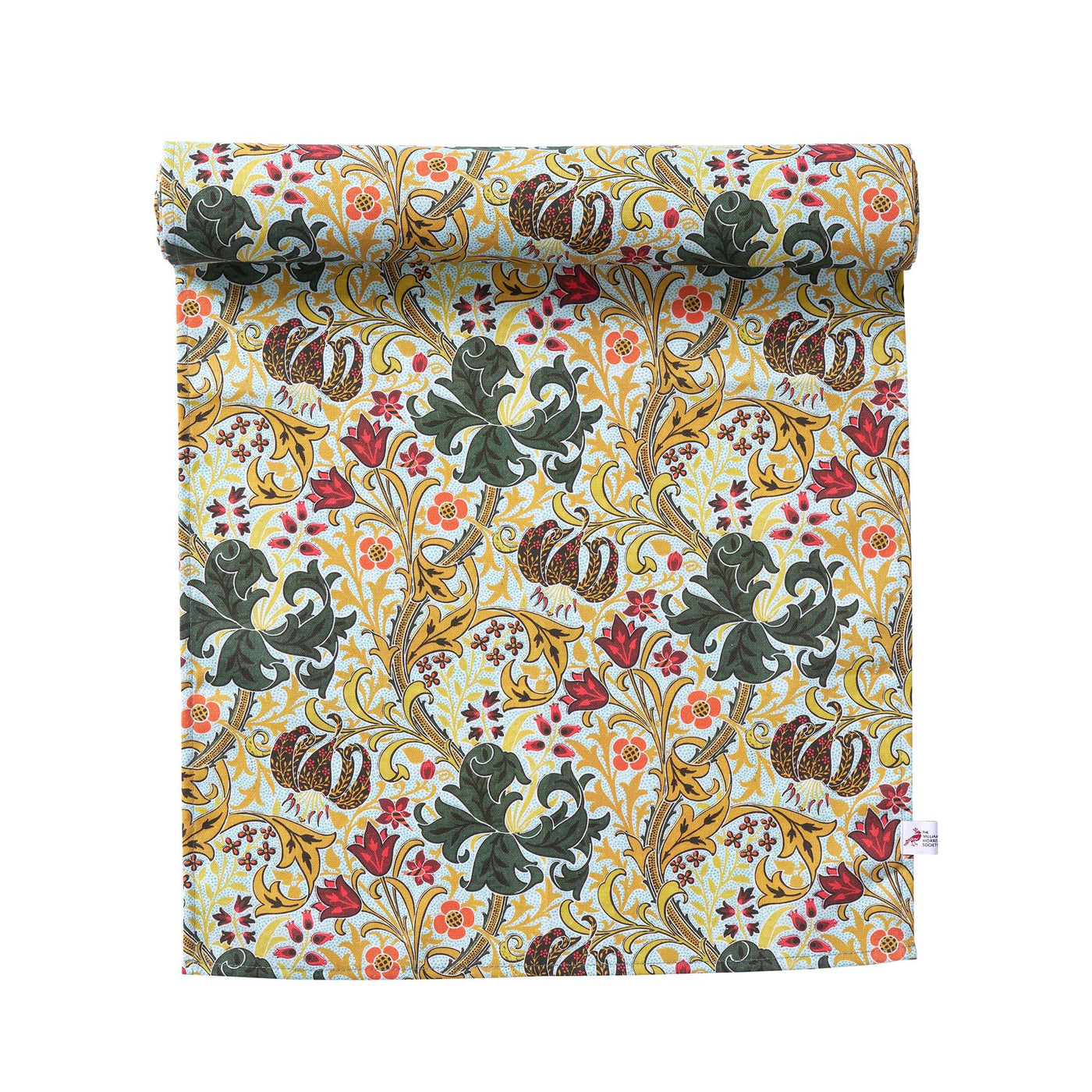 Golden lily green table runner