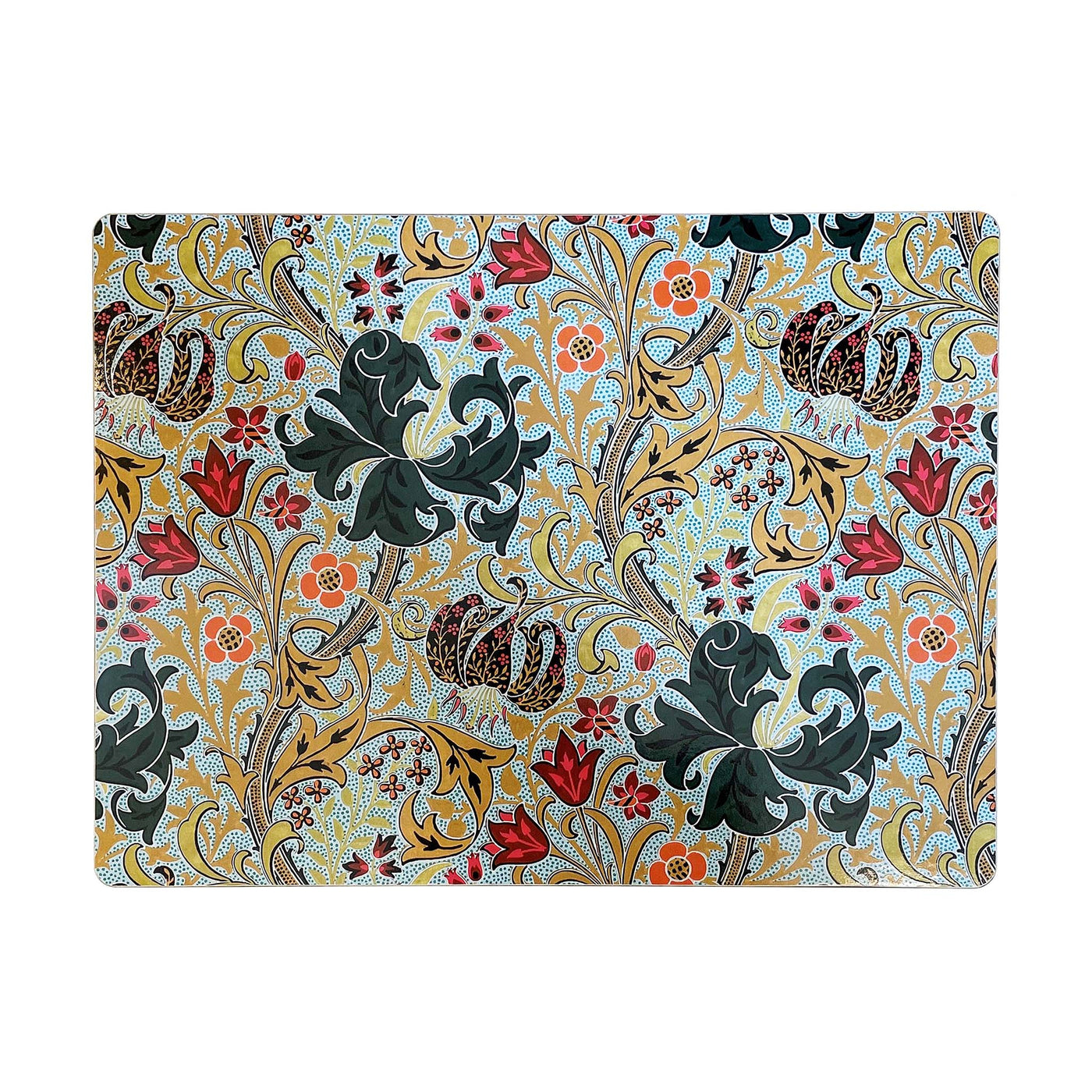 Golden lily green table mat