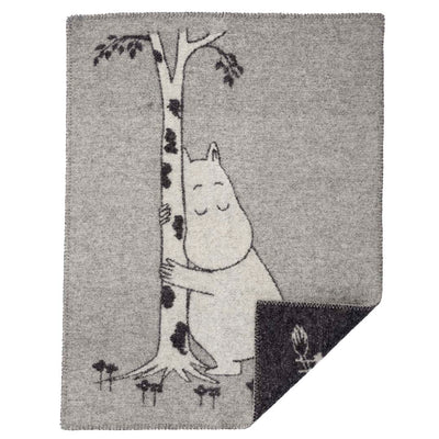 Moomin tree hug barnfilt - Grå - 100% ekologisk lammull